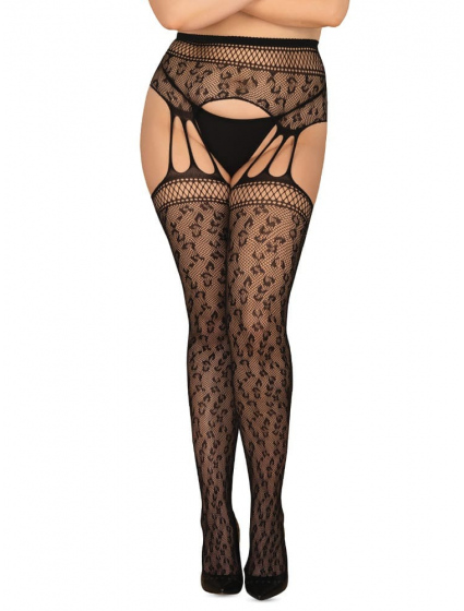Nádherné punčochy S817 garter stockings XL/XXL - Obsessive