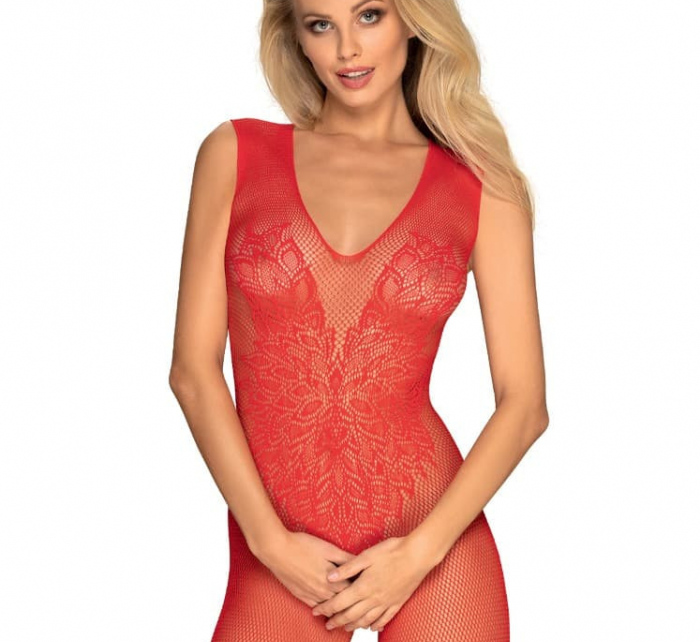 Horúce body N112 bodystocking red - Obsessive