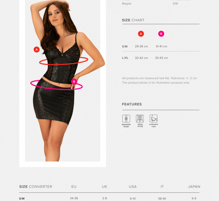 Horúci set Felisita corset & skirt - Obsessive
